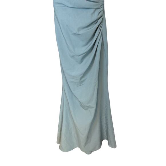 REVELRY French Blue Dawson Crepe Long Sleeveless Formal Bridesmaid Gown Dress 0 - Picture 5 of 12